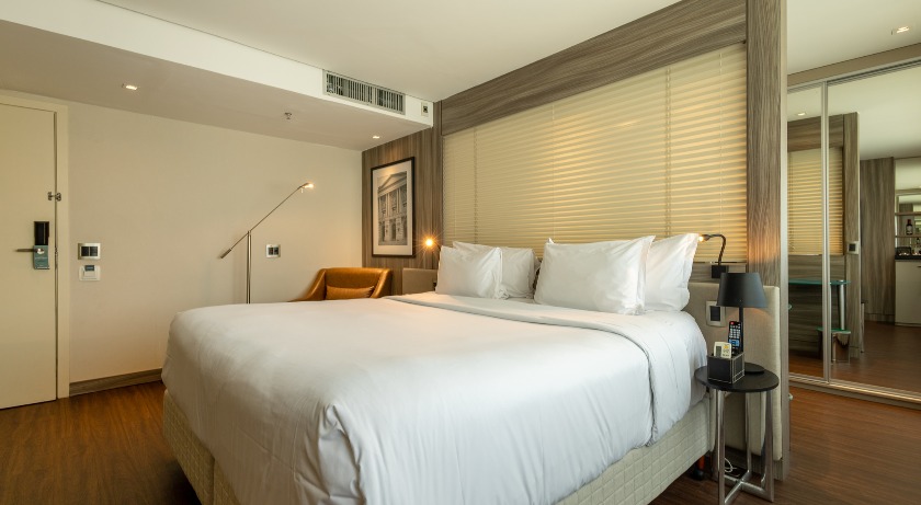 Guest room with a double bed at Radisson Vila Olimpia Sao Paulo