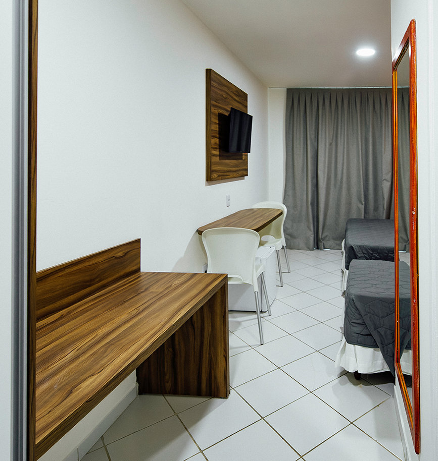 Guest room desk and interior at El Aram Natal Mar