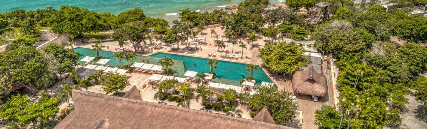 Beachfront exterior at Hotel Makani Luxury Wanderlust in Cartagena